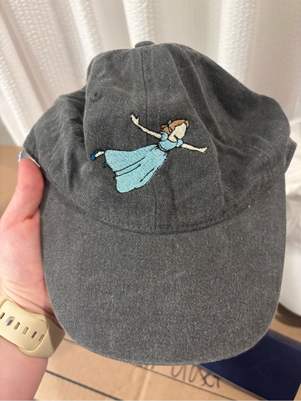Dark Gray Embroidered Disney Wendy Darling from Peter Pan Baseball Cap